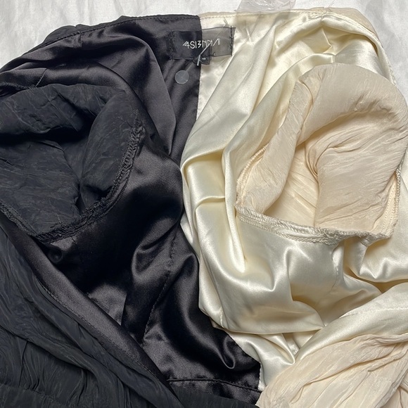 WOMEN MINI COLOR-BLOCK DRESS  CREPE SURPLICE NECK WRAP M - 4S13NNA WEILA DRESS - Picture 17 of 17